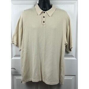 Vintage 90s Y2K Tommy Bahama Ribbed Silk Blend Polo Shirt